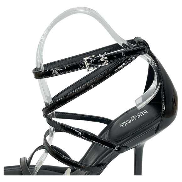 Michael Kors Imani Black Patent Leather Strappy Womens Heels Size 10M - Picture 7 of 12
